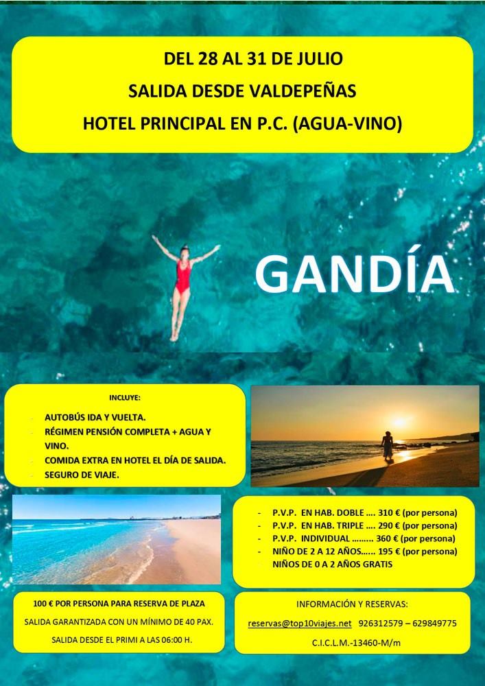 Cartel viajes Gandía